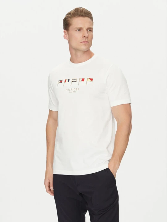 Zdjęcie produktu Tommy Hilfiger T-Shirt Multi Flags MW0MW38616 Biały Regular Fit