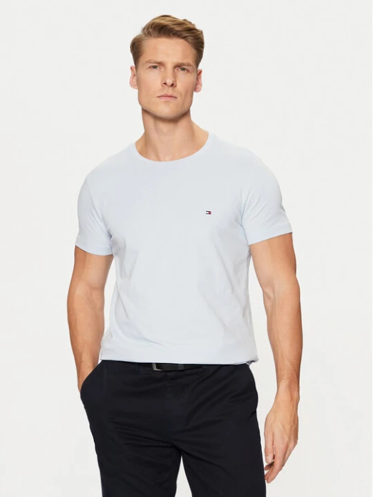 Zdjęcie produktu Tommy Hilfiger T-Shirt MW0MW10800 Błękitny Slim Fit Niebieski jasny