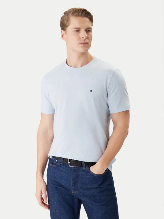Zdjęcie produktu Tommy Hilfiger T-Shirt MW0MW39995 Błękitny Regular Fit Niebieski jasny