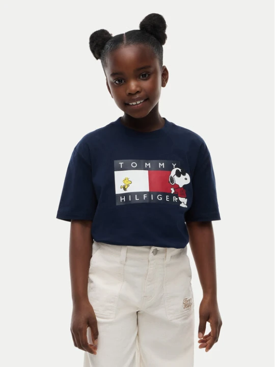 Zdjęcie produktu Tommy Hilfiger T-Shirt Peanuts KS0KS00766 Granatowy Regular Fit