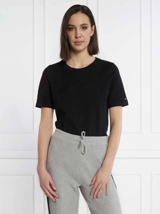 Zdjęcie produktu Tommy Hilfiger T-shirt REG BRUSHED CTN NY C-NK SS | Regular Fit czarny