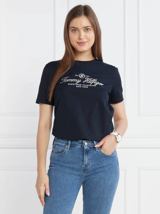 Zdjęcie produktu Tommy Hilfiger T-shirt REG HILFIGER SCRIPT C-NK SS | Regular Fit granatowy