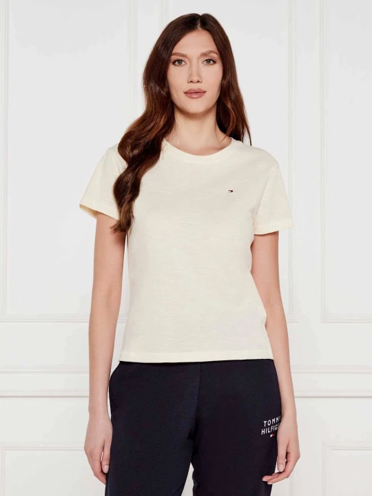 Zdjęcie produktu Tommy Hilfiger T-shirt | Slim Fit kremowy