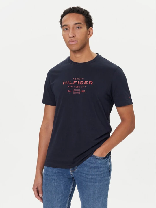 Zdjęcie produktu Tommy Hilfiger T-Shirt Stack Graphic MW0MW40002 Granatowy Regular Fit