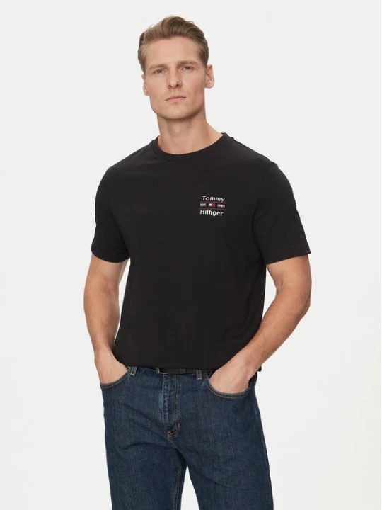 Zdjęcie produktu Tommy Hilfiger T-Shirt Stack MW0MW38622 Czarny Regular Fit