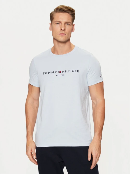 Zdjęcie produktu Tommy Hilfiger T-Shirt Tommy Logo MW0MW11797 Błękitny Regular Fit Niebieski jasny
