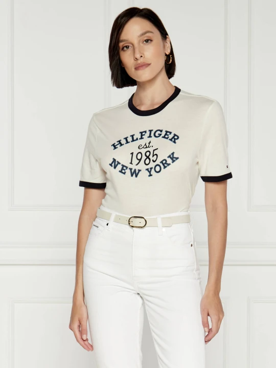 Zdjęcie produktu Tommy Hilfiger T-shirt Varsity Ringer | Regular Fit kremowy