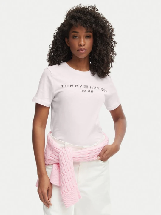 Zdjęcie produktu Tommy Hilfiger T-Shirt WW0WW40276 Różowy Regular Fit