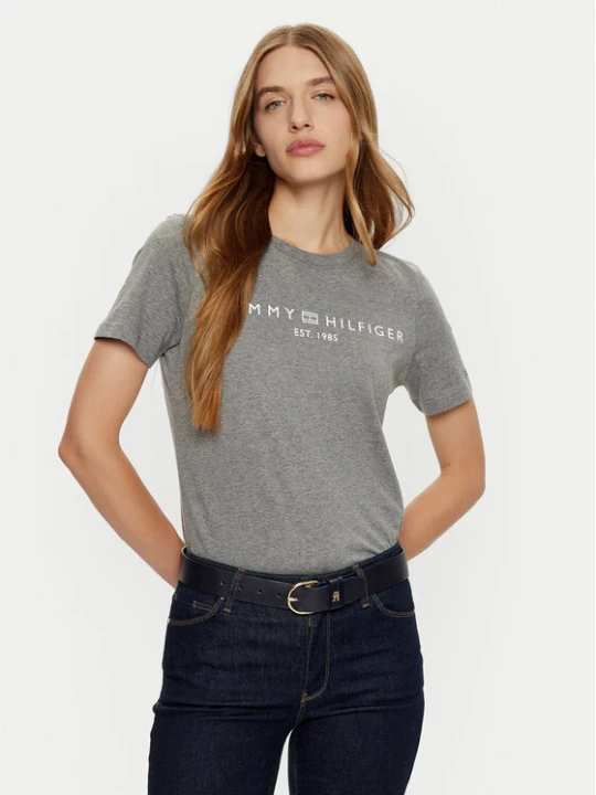 Zdjęcie produktu Tommy Hilfiger T-Shirt WW0WW40276 Szary Regular Fit