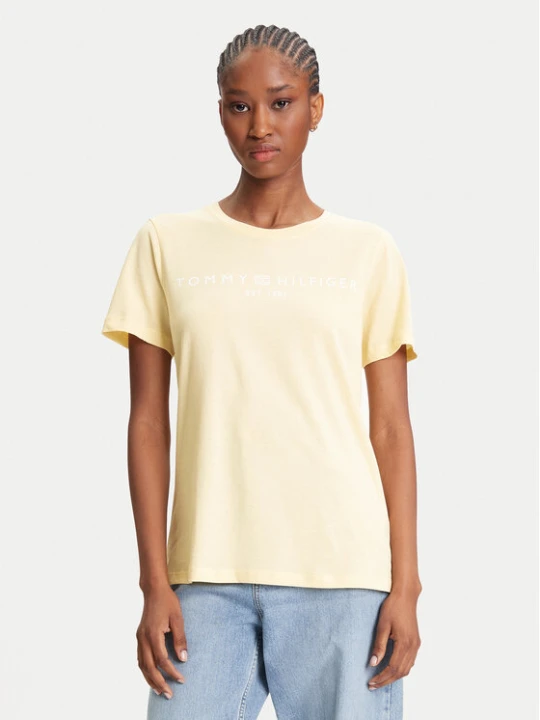 Zdjęcie produktu Tommy Hilfiger T-Shirt WW0WW40276 Żółty Regular Fit