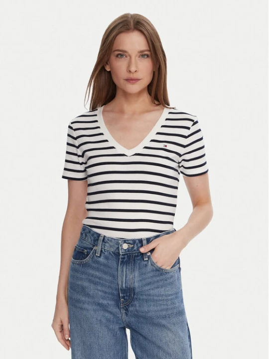 Zdjęcie produktu Tommy Hilfiger T-Shirt WW0WW40584 Biały Regular Fit