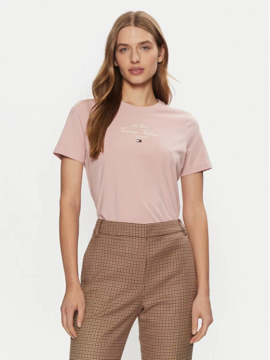 Zdjęcie produktu Tommy Hilfiger T-Shirt WW0WW43895 Różowy Regular Fit
