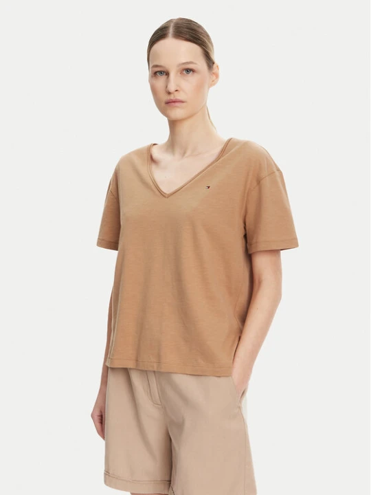 Zdjęcie produktu Tommy Hilfiger T-Shirt WW0WW43901 Beżowy Relaxed Fit