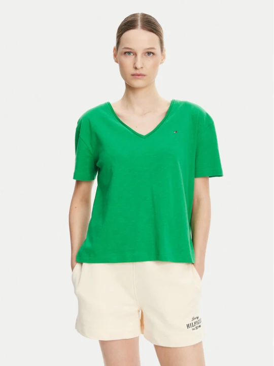 Zdjęcie produktu Tommy Hilfiger T-Shirt WW0WW43901 Zielony Relaxed Fit