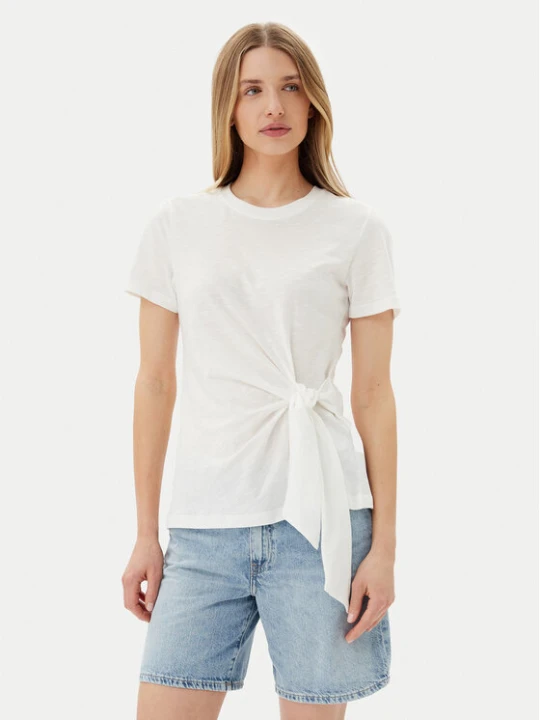Zdjęcie produktu Tommy Hilfiger T-Shirt WW0WW44559 Écru Regular Fit Kremowy