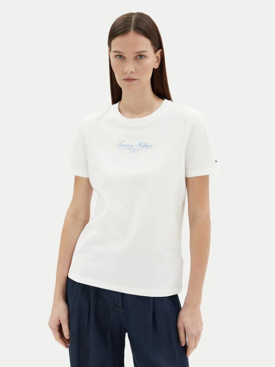 Zdjęcie produktu Tommy Hilfiger T-Shirt WW0WW45428 Biały Regular Fit