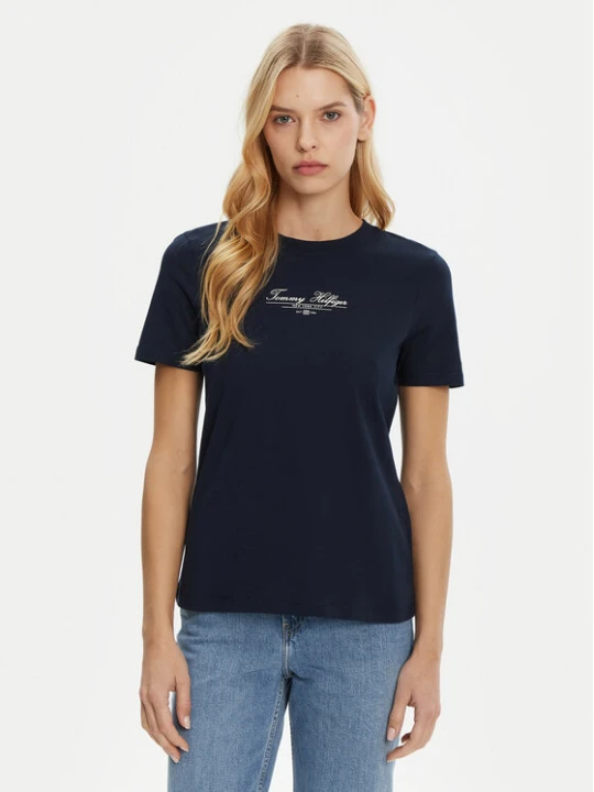 Zdjęcie produktu Tommy Hilfiger T-Shirt WW0WW45428 Granatowy Regular Fit