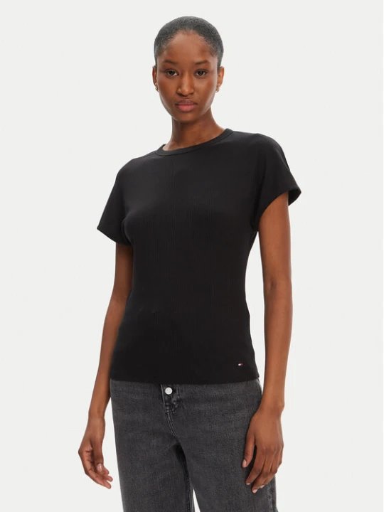 Zdjęcie produktu Tommy Hilfiger T-Shirt WW0WW45731 Czarny Slim Fit
