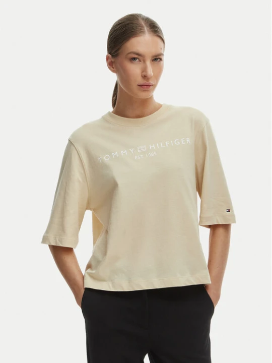 Zdjęcie produktu Tommy Hilfiger T-Shirt WW0WW47811 Beżowy Relaxed Fit