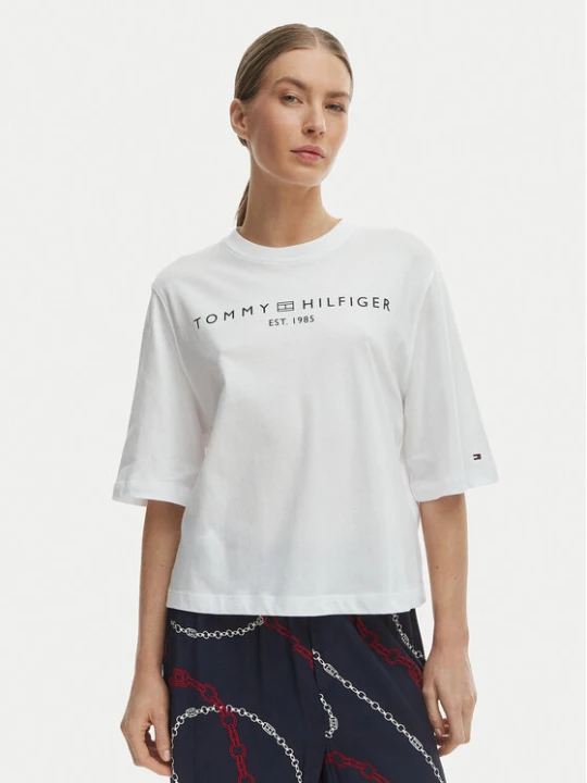 Zdjęcie produktu Tommy Hilfiger T-Shirt WW0WW47811 Biały Relaxed Fit