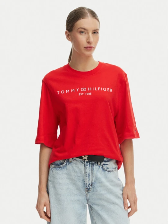Zdjęcie produktu Tommy Hilfiger T-Shirt WW0WW47811 Pomarańczowy Relaxed Fit