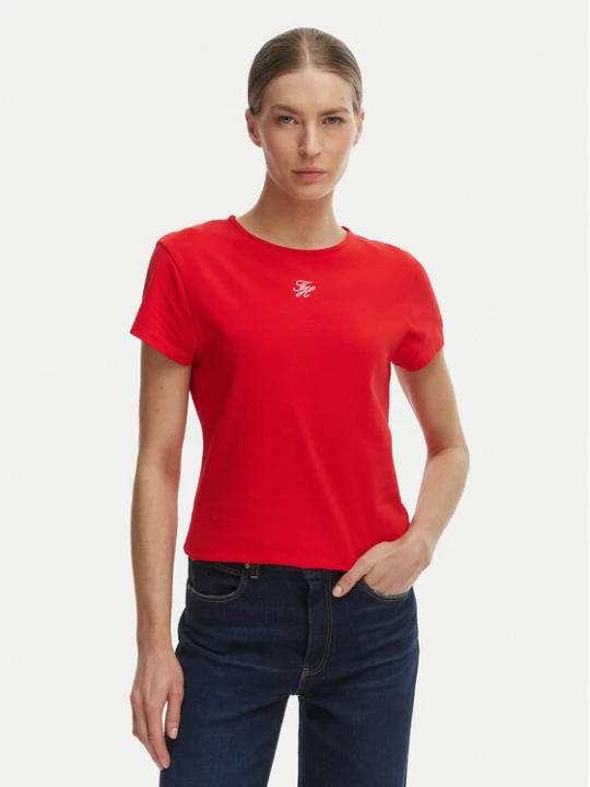 Zdjęcie produktu Tommy Hilfiger T-Shirt WW0WW48710 Pomarańczowy Slim Fit