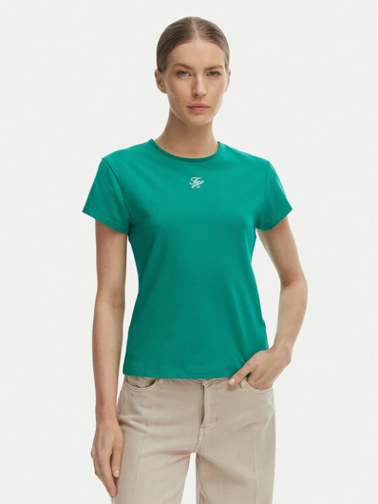 Zdjęcie produktu Tommy Hilfiger T-Shirt WW0WW48710 Zielony Slim Fit