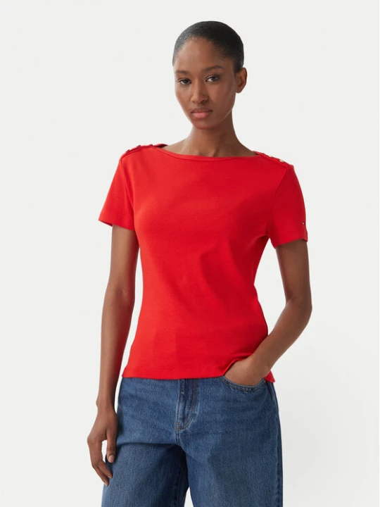 Zdjęcie produktu Tommy Hilfiger T-Shirt WW0WW49250 Czerwony Slim Fit