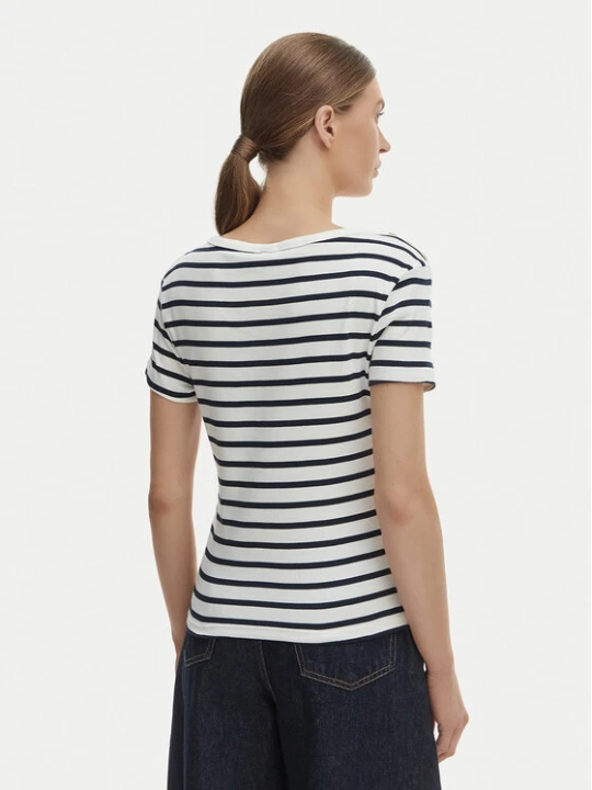 Zdjęcie produktu Tommy Hilfiger T-Shirt WW0WW49250 Écru Slim Fit Kremowy