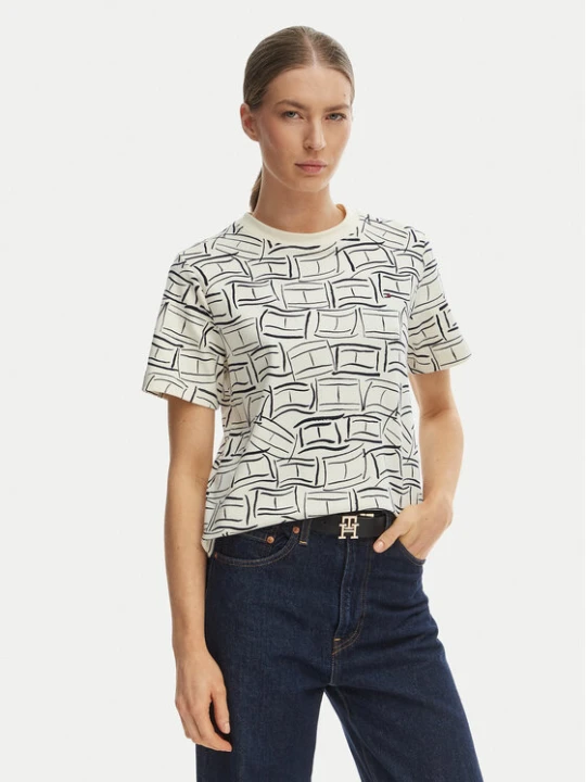 Zdjęcie produktu Tommy Hilfiger T-Shirt WW0WW49646 Biały Boxy Fit