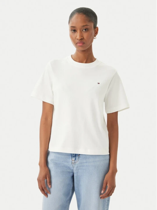 Zdjęcie produktu Tommy Hilfiger T-Shirt WW0WW49646 Biały Boxy Fit