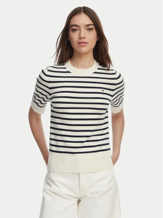 Zdjęcie produktu Tommy Hilfiger T-Shirt WW0WW49705 Biały Slim Fit