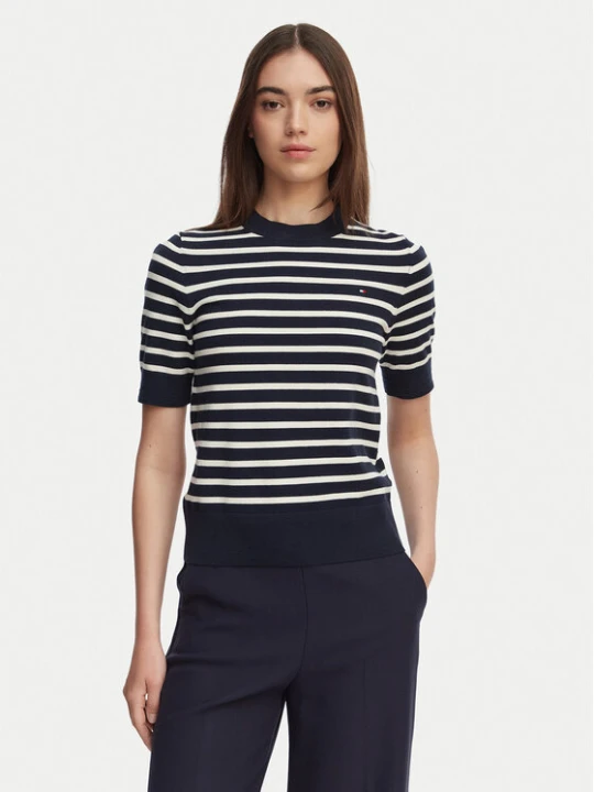 Zdjęcie produktu Tommy Hilfiger T-Shirt WW0WW49705 Granatowy Slim Fit