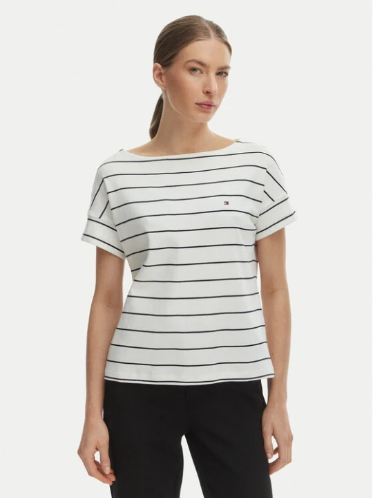 Zdjęcie produktu Tommy Hilfiger T-Shirt WW0WW49723 Écru Loose Fit Kremowy