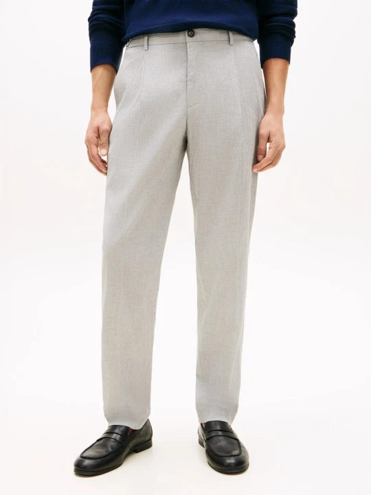 Zdjęcie produktu Tommy Hilfiger Tailored spodnie z zakładkami Mężczyźni Bawełna szary