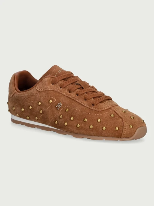 Zdjęcie produktu Tommy Hilfiger TH BELLA LOW PROFILE STUDS sneakersy damskie zamszowe brązowy