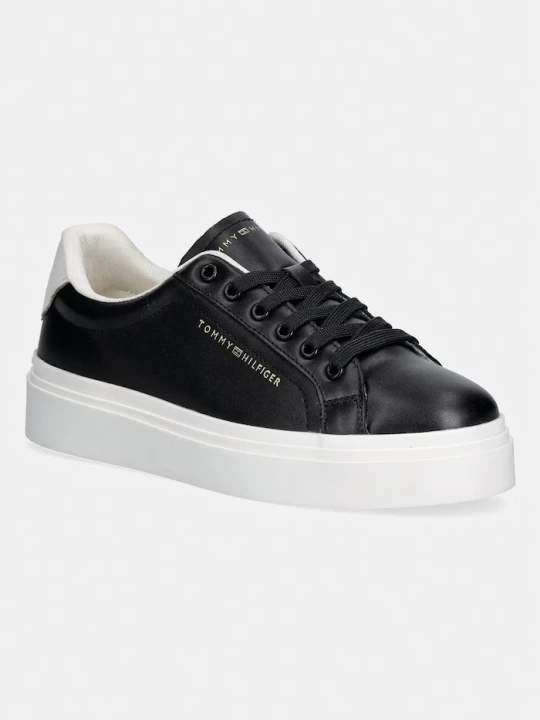 Zdjęcie produktu Tommy Hilfiger TH CHIC CUPSOLE PLATFORM sneakersy damskie skórzane czarny