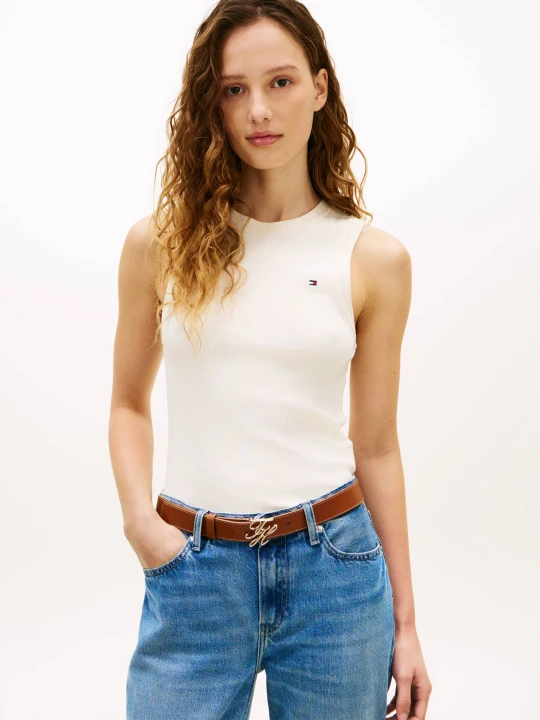 Zdjęcie produktu Tommy Hilfiger Top CODY C-NK | Slim Fit kremowy