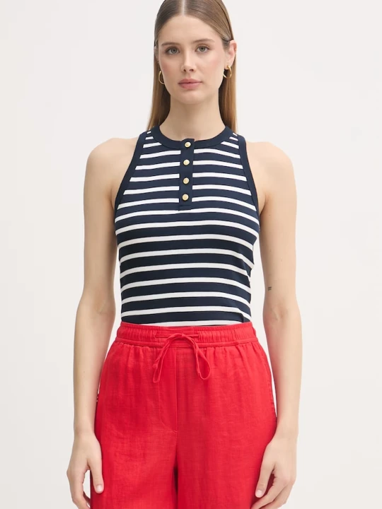 Zdjęcie produktu Tommy Hilfiger top damski bawełniany granatowy