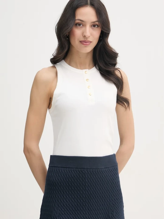 Zdjęcie produktu Tommy Hilfiger top damskie bawełniane beżowy