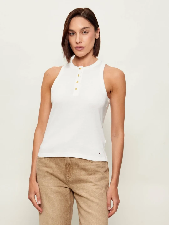 Zdjęcie produktu Tommy Hilfiger Top HENLEY | Slim Fit biały