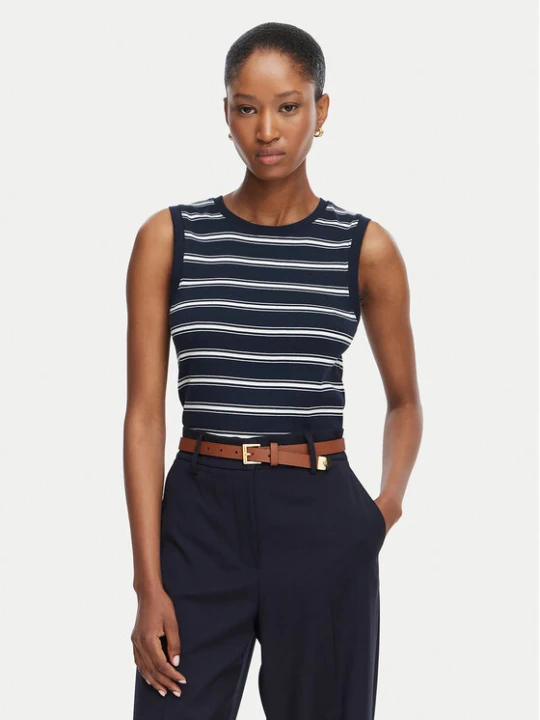 Zdjęcie produktu Tommy Hilfiger Top Multistripe WW0WW50025 Granatowy Slim Fit