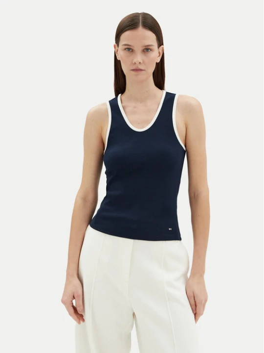 Zdjęcie produktu Tommy Hilfiger Top WW0WW44572 Granatowy Slim Fit