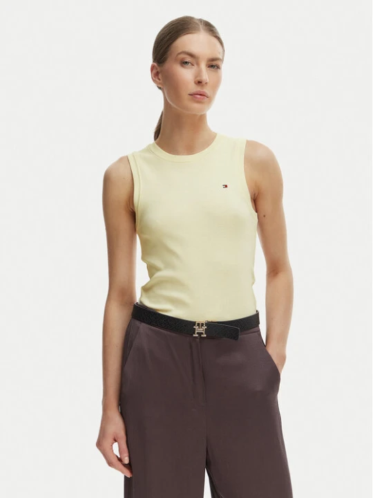 Zdjęcie produktu Tommy Hilfiger Top WW0WW47806 Beżowy Slim Fit