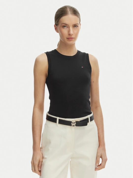 Zdjęcie produktu Tommy Hilfiger Top WW0WW47806 Czarny Slim Fit