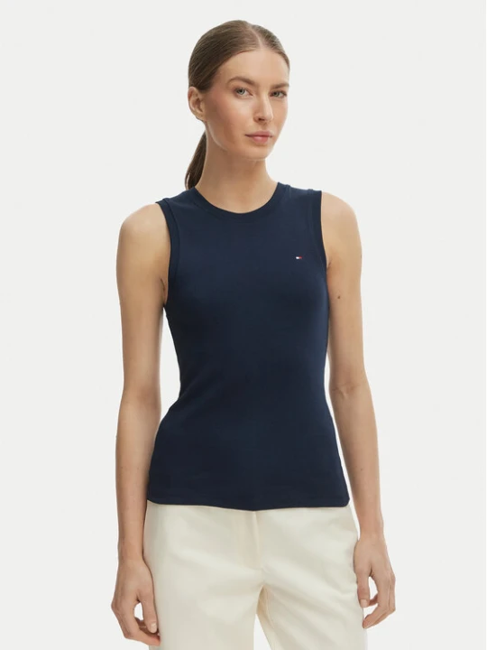Zdjęcie produktu Tommy Hilfiger Top WW0WW47806 Granatowy Slim Fit