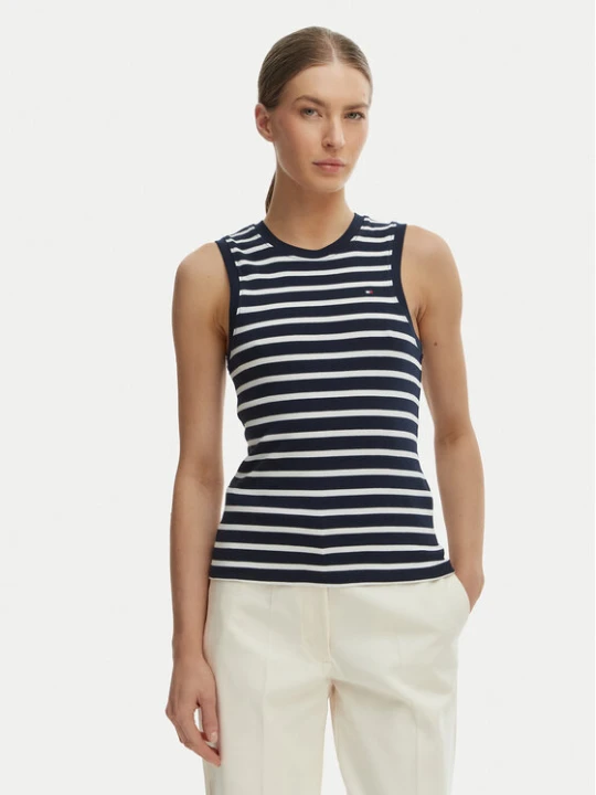 Zdjęcie produktu Tommy Hilfiger Top WW0WW47806 Granatowy Slim Fit