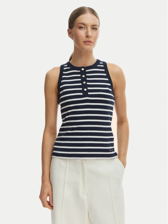 Zdjęcie produktu Tommy Hilfiger Top WW0WW49251 Granatowy Slim Fit