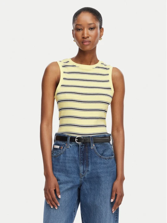 Zdjęcie produktu Tommy Hilfiger Top WW0WW50025 Żółty Regular Fit