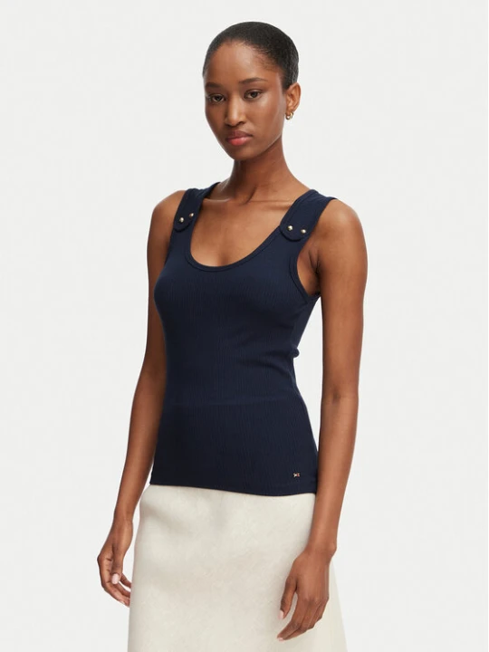 Zdjęcie produktu Tommy Hilfiger Top WW0WW52112 Granatowy Slim Fit